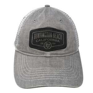 Huntington Beach California Snapback Mesh Back Trucker Hat Gray One Size